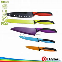 colorful coating nonstick kitchen knife set