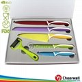 colorful coating nonstick kitchen knife set 4