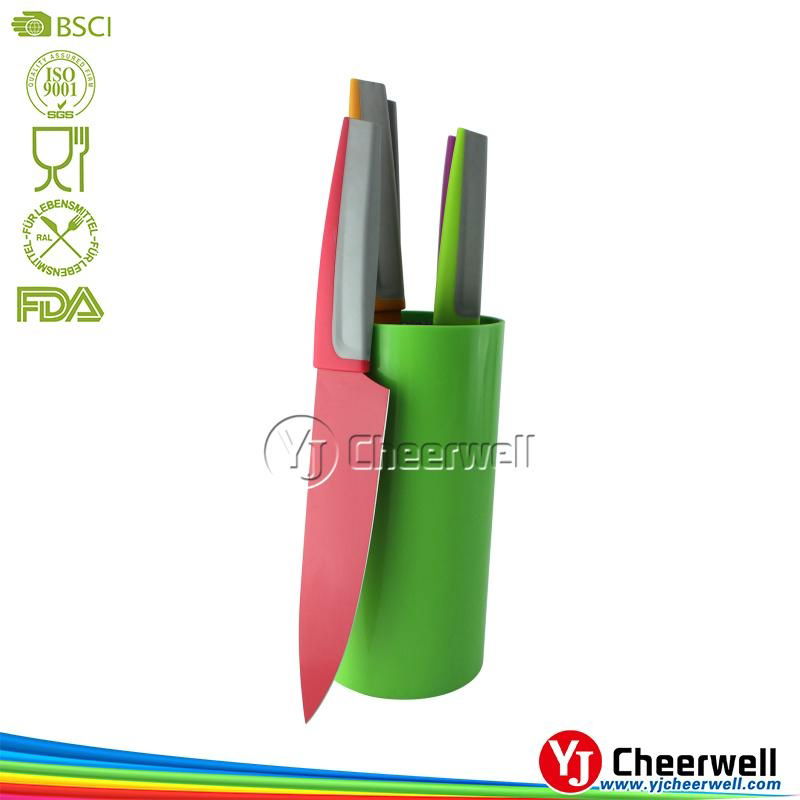 colorful nonstick coating stainless steel knife set