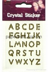 Adhesive Capital Letter Sticker E with Gemstone (GSS8105)