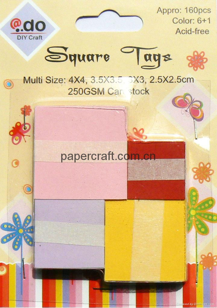 Blank Square Tag with Warm Color Series Assortment (TGS-1) 5