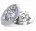 Sink strainer stops food particles,