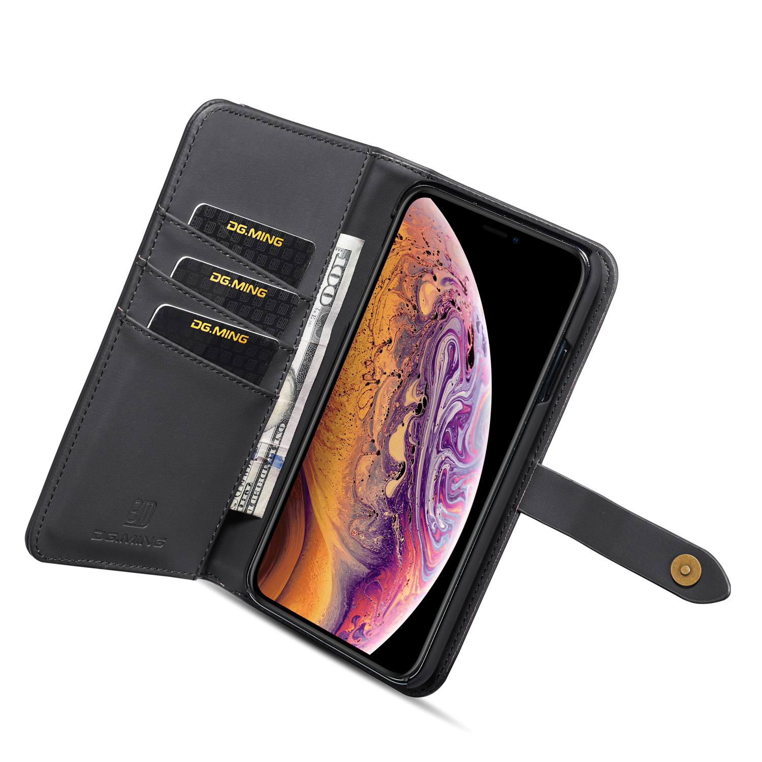 Multwallets smart leather case for iPhone Xs Max Lambskin cover 4