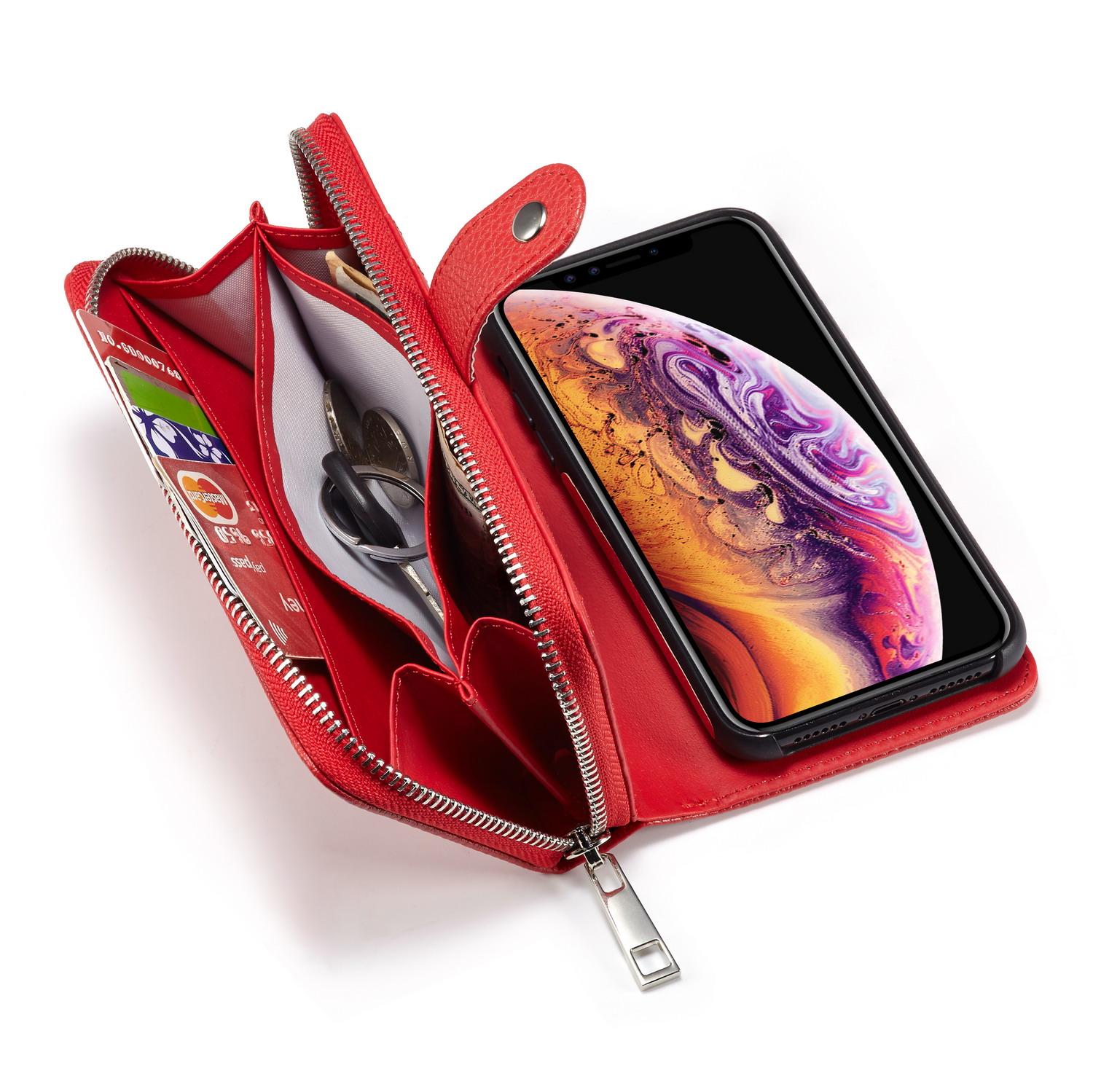 Zipper Litchi Grain Wallet for iPhone XS Max Case