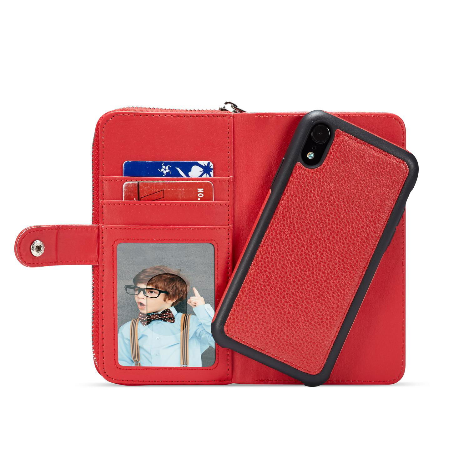 Zipper Litchi Grain Wallet for iPhone XS Max Case 2
