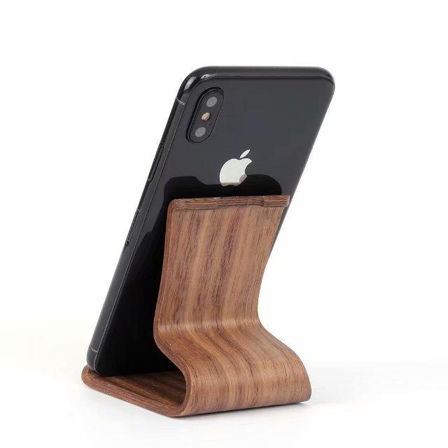 Wooden mobile phone holder, S two sides mobile scaffold