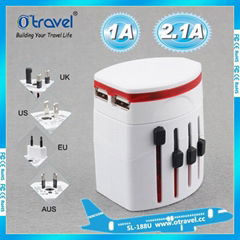 dual usb travel adapter with EU AUS US UK plugs