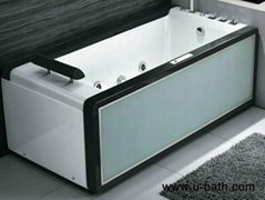 U-BATH 2015 New Design Tempered glass side Bathroom Jacuzzi bathtub