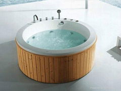 Freestanding jacuzzi whirlpool bathtub of round shape bathtub