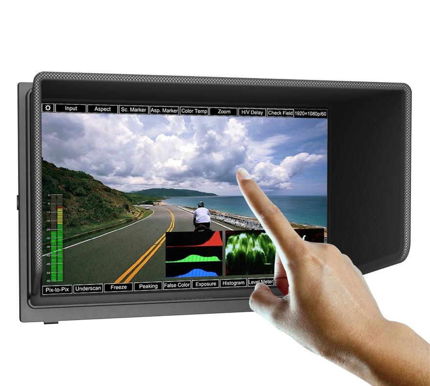 10.1" touch 3G-SDI camera monitor with advanced functions such as histogram, wav