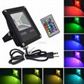 Remote 10W LED Waterproof IP65 RGB Floodlights Flood Lights + 24 keys IR Remote  4