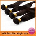 5A 18" Brazilian Straight Hair Extensions 5