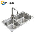 Stainless steel kitchen sink--double