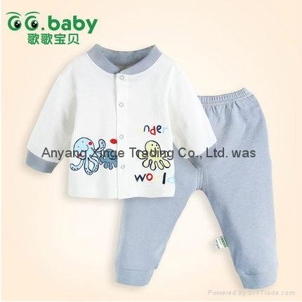 2015 New Character Spring Autumn Baby Clothing Sets Cotton Baby Boy Girl Suits