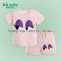 2015 100%Cotton Pink Summer Newborn Baby Sets Unisex Casual Baby Girl Boy Suits 1