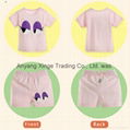 2015 100%Cotton Pink Summer Newborn Baby Sets Unisex Casual Baby Girl Boy Suits 2