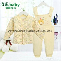 2015 Cute Cotton Autumn Winter Baby Set Unisex Warm Newborn Baby Boy Girl Suits 