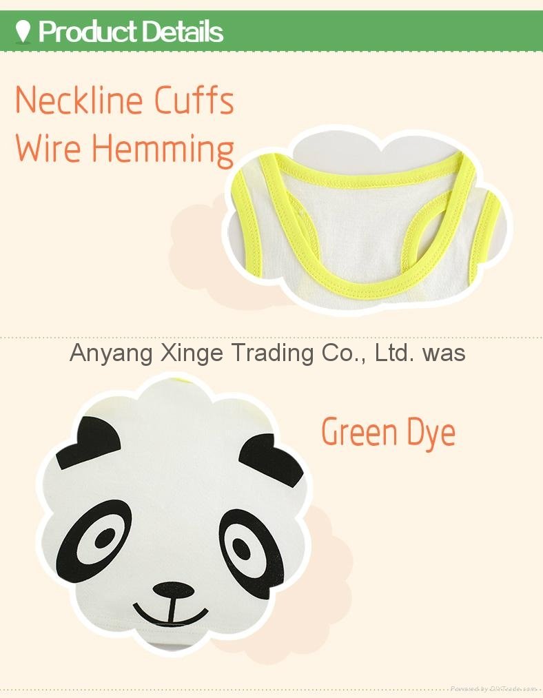 2015 NEW 100%Cotton Summer Baby Sets Panda Newborn Baby Girl Boy Clothing Suits 2