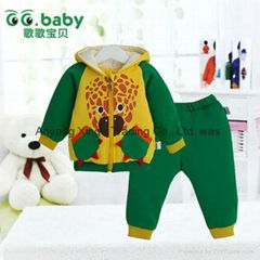 2015 Fashion Autumn Winter Baby Clothing Sets Cotton Warm Infant Suits Unisex   