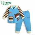 2015 100% Cotton Spring Autumn Baby Boy Girl Sets Fashion Newborn Clothing Suits 3
