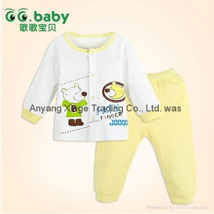 2015 New Character Spring Autumn Baby Clothing Sets Cotton Baby Boy Girl Suits 5
