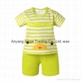  2015 Cute 100%Cotton Baby Sets Summer Striped Newborn Baby T-shirt Short Suits  5