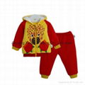 2015 Fashion Autumn Winter Baby Clothing Sets Cotton Warm Infant Suits Unisex    2