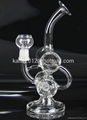 new recycler glass bong with bowl and oil rig glass dome glass nail 14.4mm 3