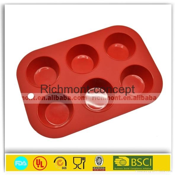household 6 cup silicone moulds made in China