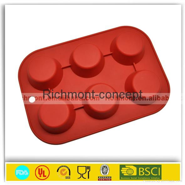 household 6 cup silicone moulds made in China 2