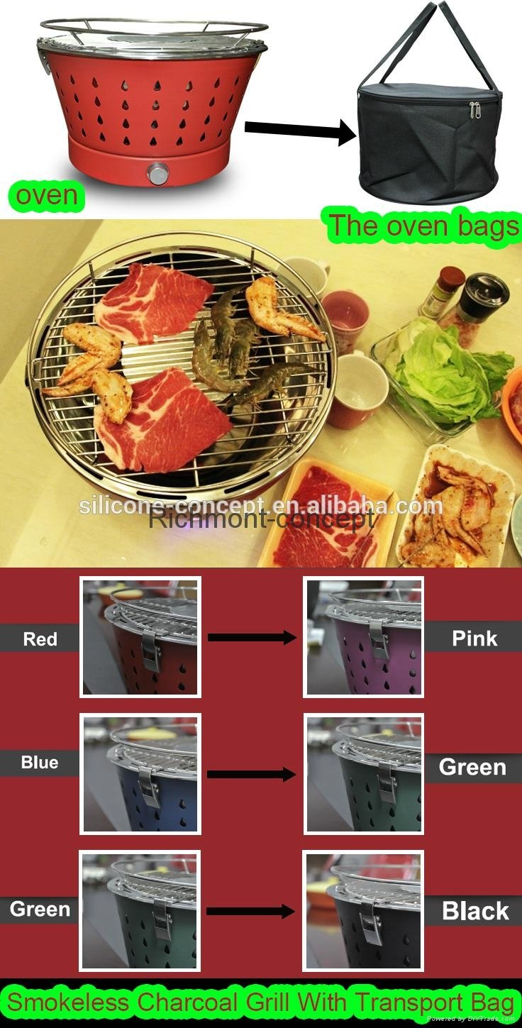 Convenient colorful smokeless bbq grill 5