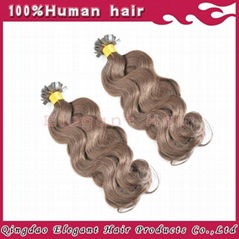 No bifurcate Double Weft Cheap Brazilian Virgin Flat Tip Hair Extension