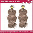 No bifurcate Double Weft Cheap Brazilian Virgin Flat Tip Hair Extension 4