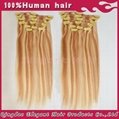 Chinese virgin hair two tone clip in hair extension in stock 2
