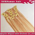 Chinese virgin hair two tone clip in hair extension in stock 3