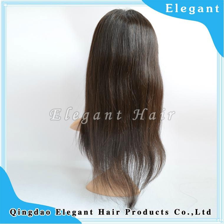 1b silky straight  indian remy hair full lace wig in stock 4