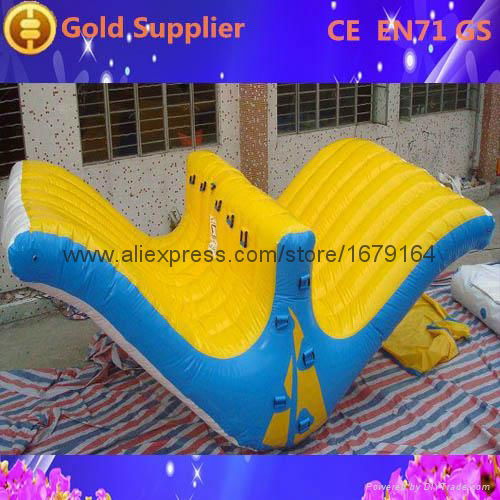 hot sale floating pvc inflatable water step slide for adults