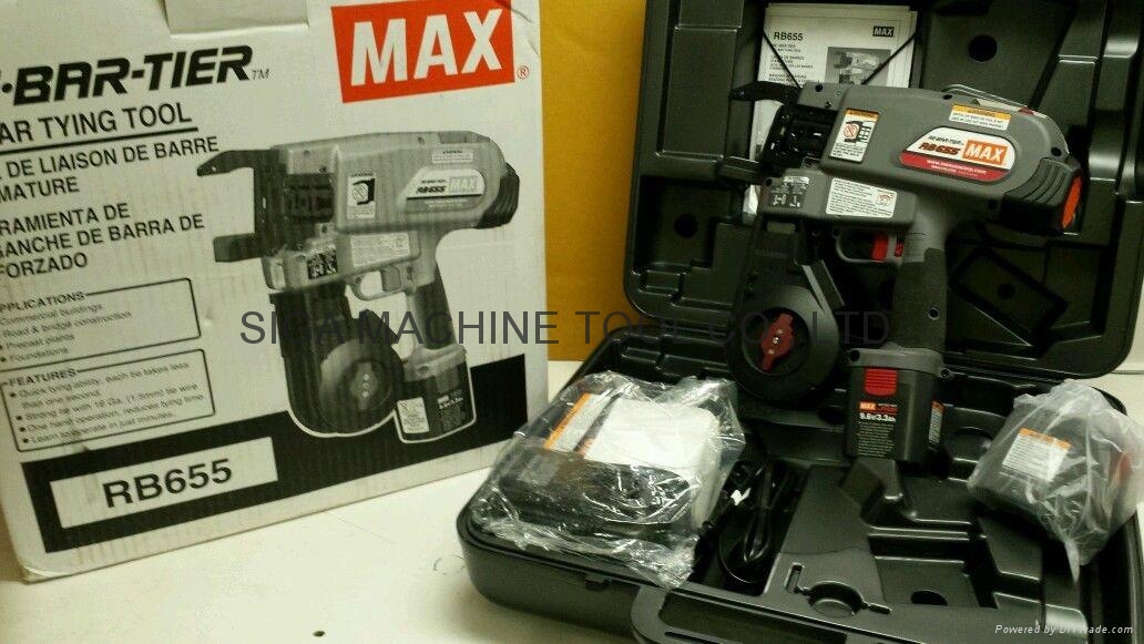 Max RB655 Rebar Tier 9.6 VT Rebar tying tool Up to 9x8 W 5 Cases