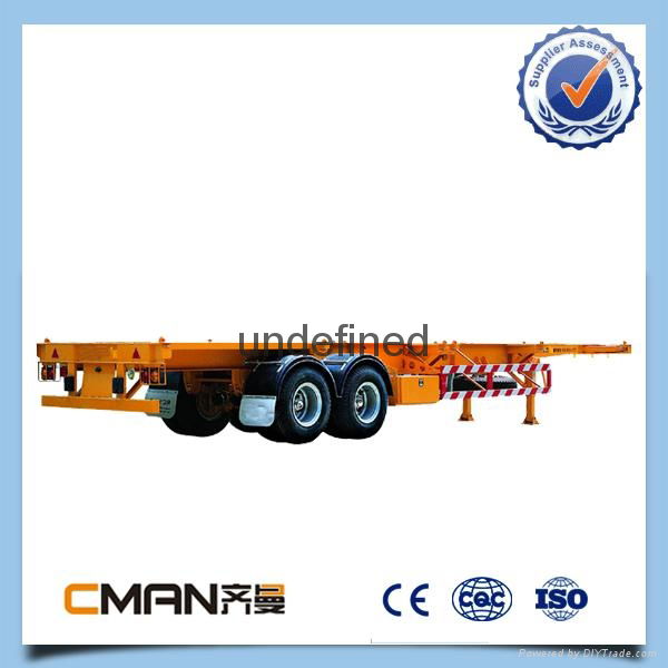 20ft and 40ft tri-axle heavy duty container flat bed trailer for sale  2