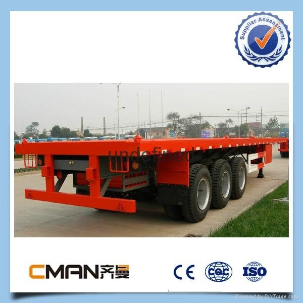 20ft and 40ft tri-axle heavy duty container flat bed trailer for sale  3