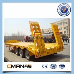 china 3 alxe low bed semi trailer for construction machinery 