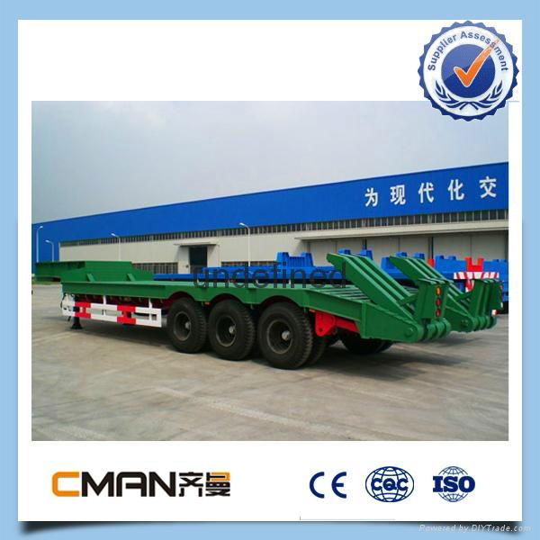 china 3 alxe low bed semi trailer for construction machinery  2