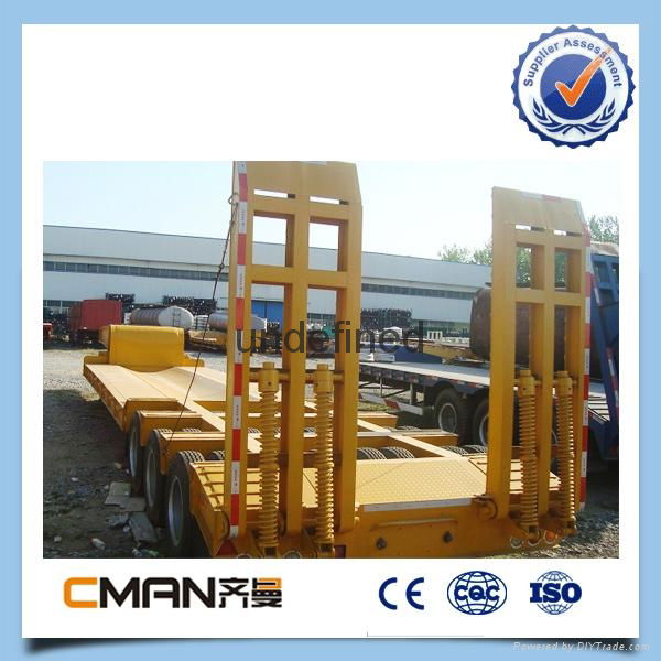 china 3 alxe low bed semi trailer for construction machinery  4