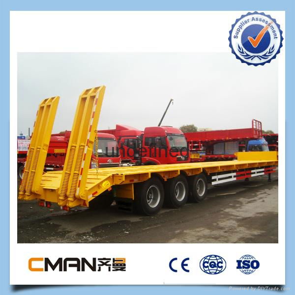 china 3 alxe low bed semi trailer for construction machinery  3