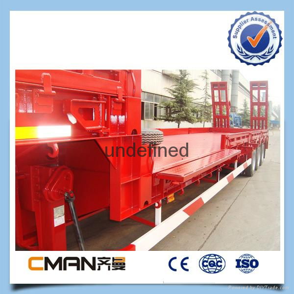 china 3 alxe low bed semi trailer for construction machinery  5