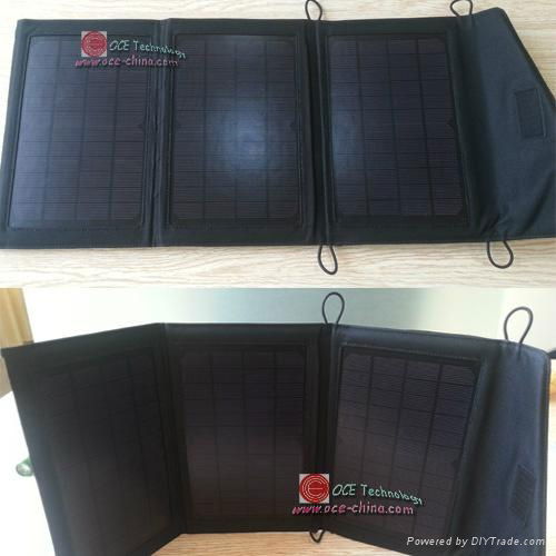 Portable 10 watt Solar Charger Pack with LED Flashlight