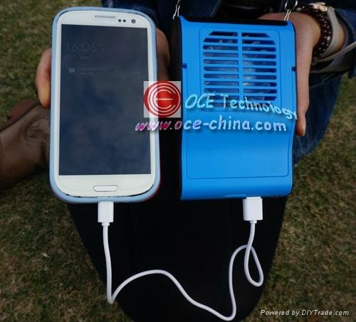 Solar Fan With Solar Charger Panel for Running Walking Outside Sports 5