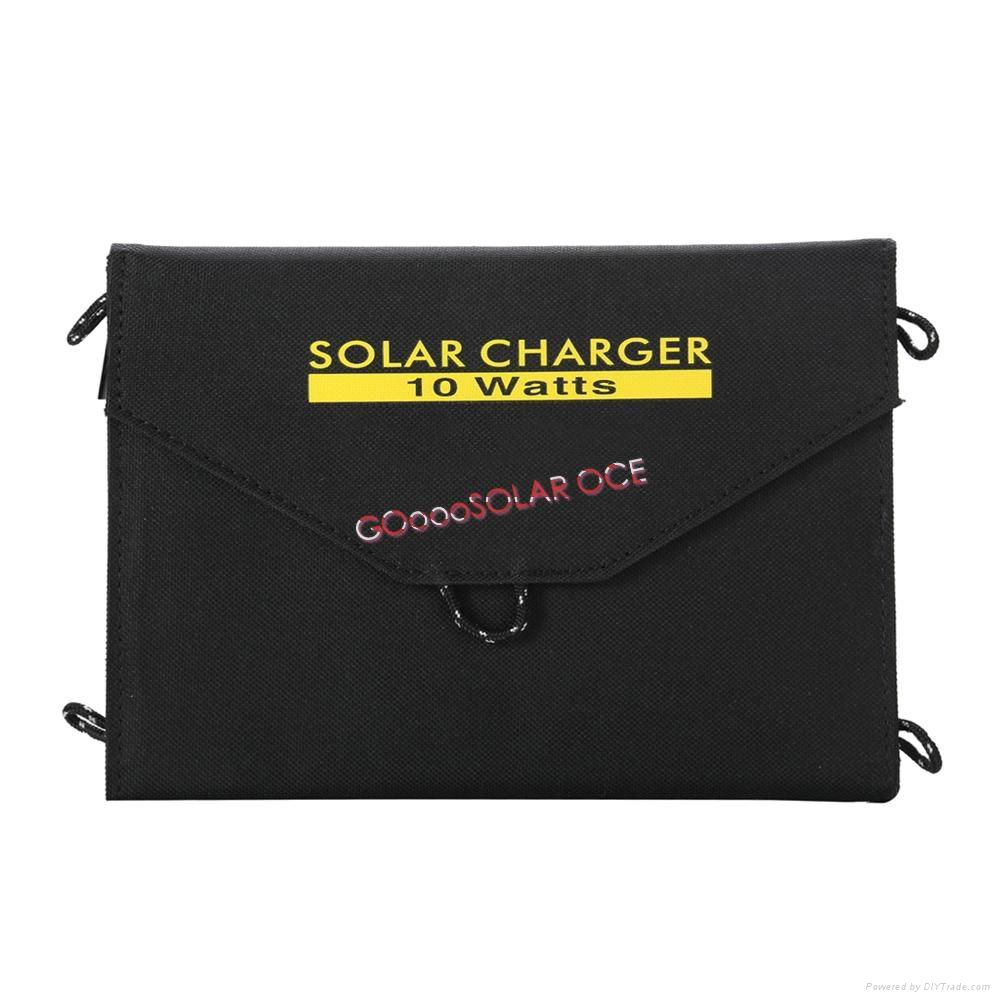 10 watt folding portable solar charger pack bag for mobile phone tablet camera 2