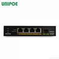UNIPOE 4+1 SFP 10/100Mbps Ethernet PoE switch