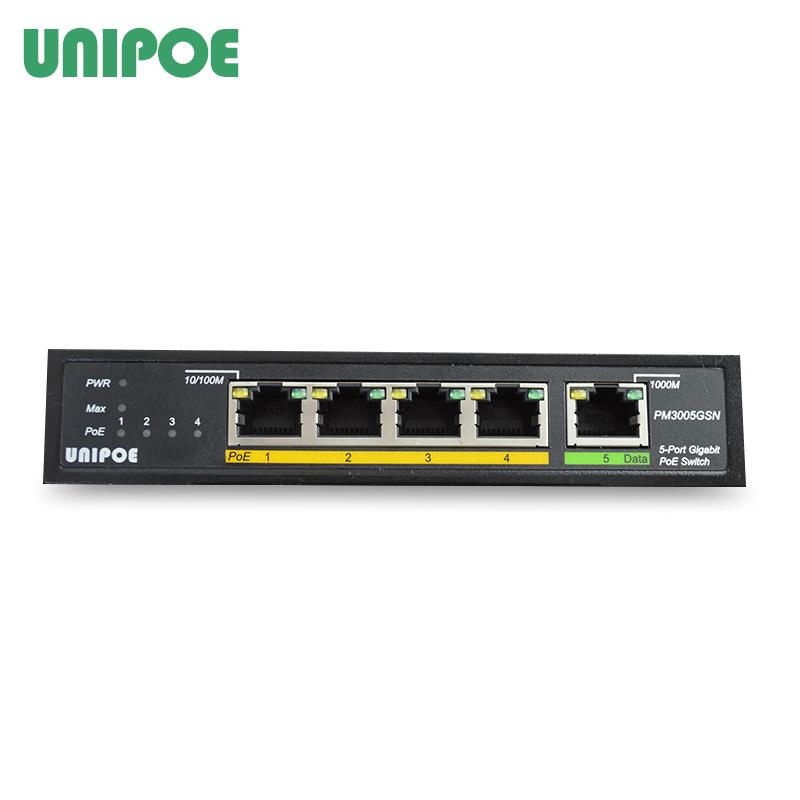 Promotion  UNIPOE 5-port Gigabit Ethernet PoE switch with 4-port PoE 3